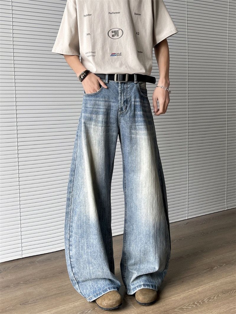 Japanese Brand Retro loose wide leg slightly flared jeans Size US 32 / EU 48 - 4 Thumbnail