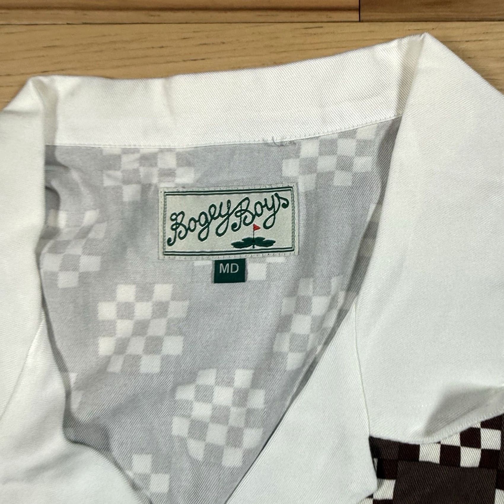 Vintage Bogey Boys Golf Button Shirt Mens M Short Sleeve Dri Fit Brown Polo Check NWOT Size US M / EU 48-50 / 2 - 3 Thumbnail