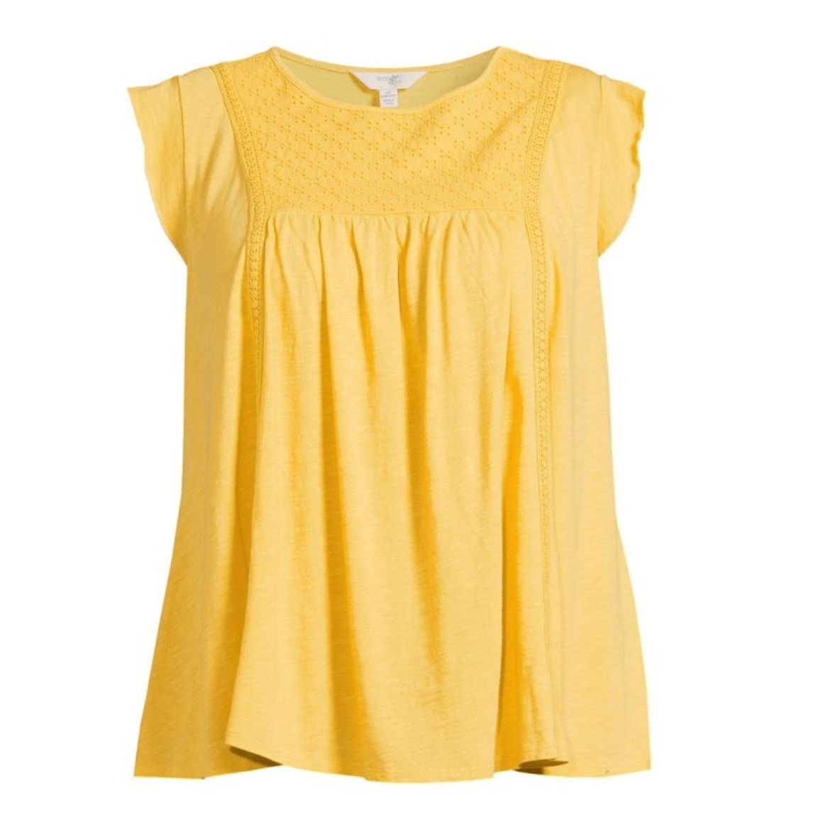 Other Terra & Sky Women's Plus Size Eyelet Trim Flutter Sleeve Top Size L / US 10 / IT 46 - 2 Thumbnail