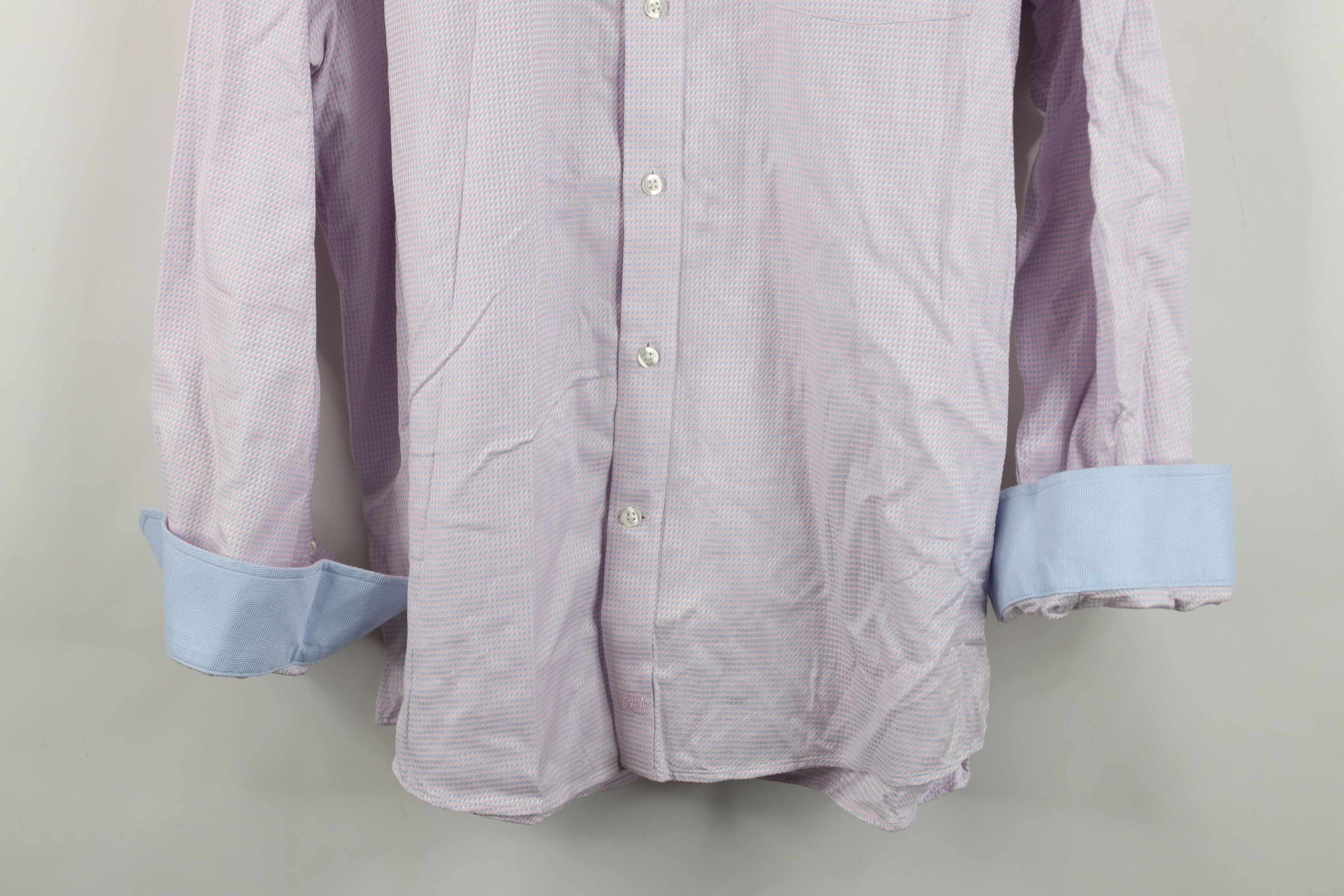Johnston & Murphy Johnston & Murphy Collared Button Shirt Cotton Pink Size US XL / EU 56 / 4 - 3 Thumbnail
