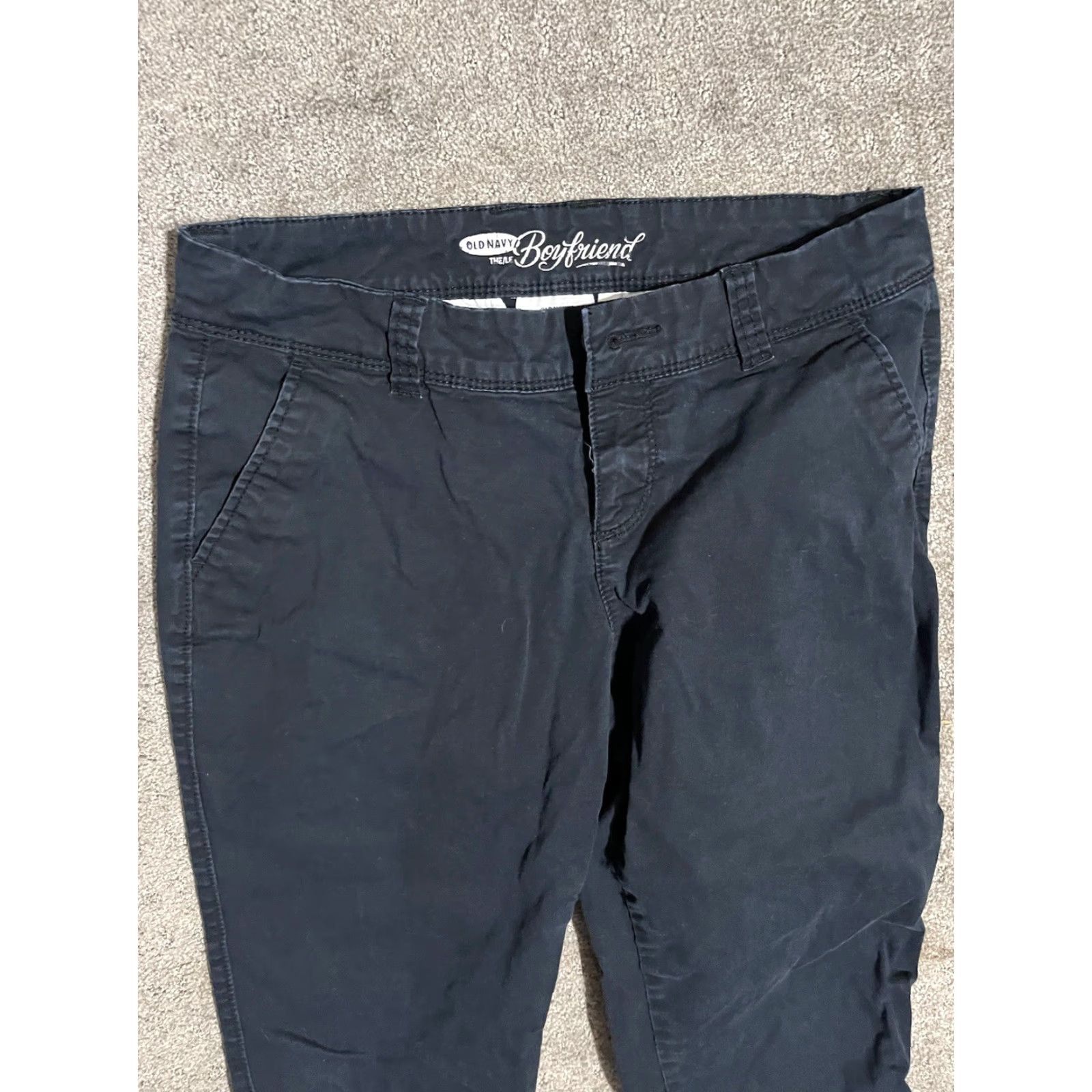 Old Navy VINTAGE Old Navy Women's Chino Pants Regular Size 2 Mid Rise Khaki Stretch Black Boyfriend style Size 26" / US 2 / IT 38 - 2 Thumbnail