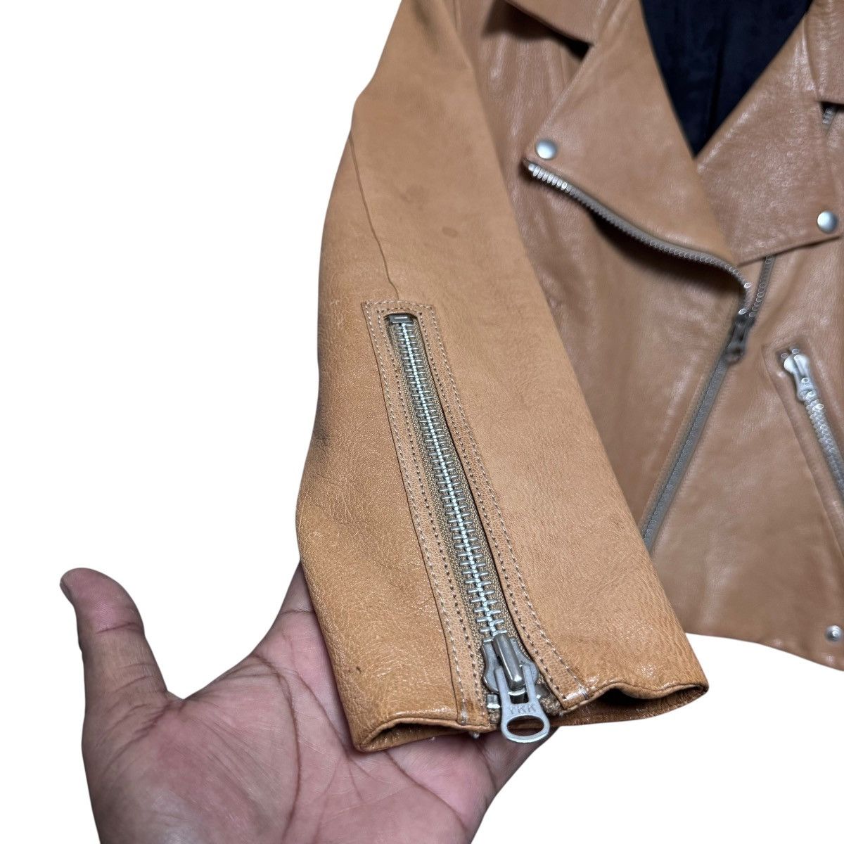 Acne Studios Acne Studios Leather Biker Jacket Goatskin Size XS / US 0-2 / IT 36-38 - 4 Thumbnail