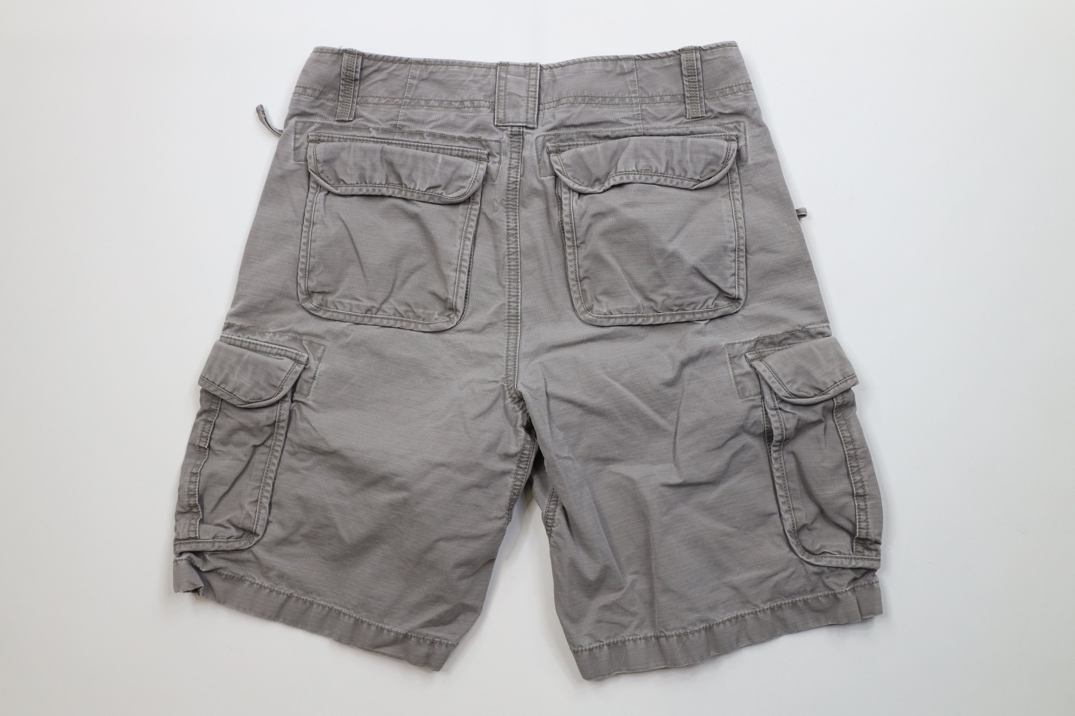 L.L. Bean Vintage LL Bean Heavyweight Ripstop Cargo Shorts Gray Cotton Size US 31 - 9 Thumbnail