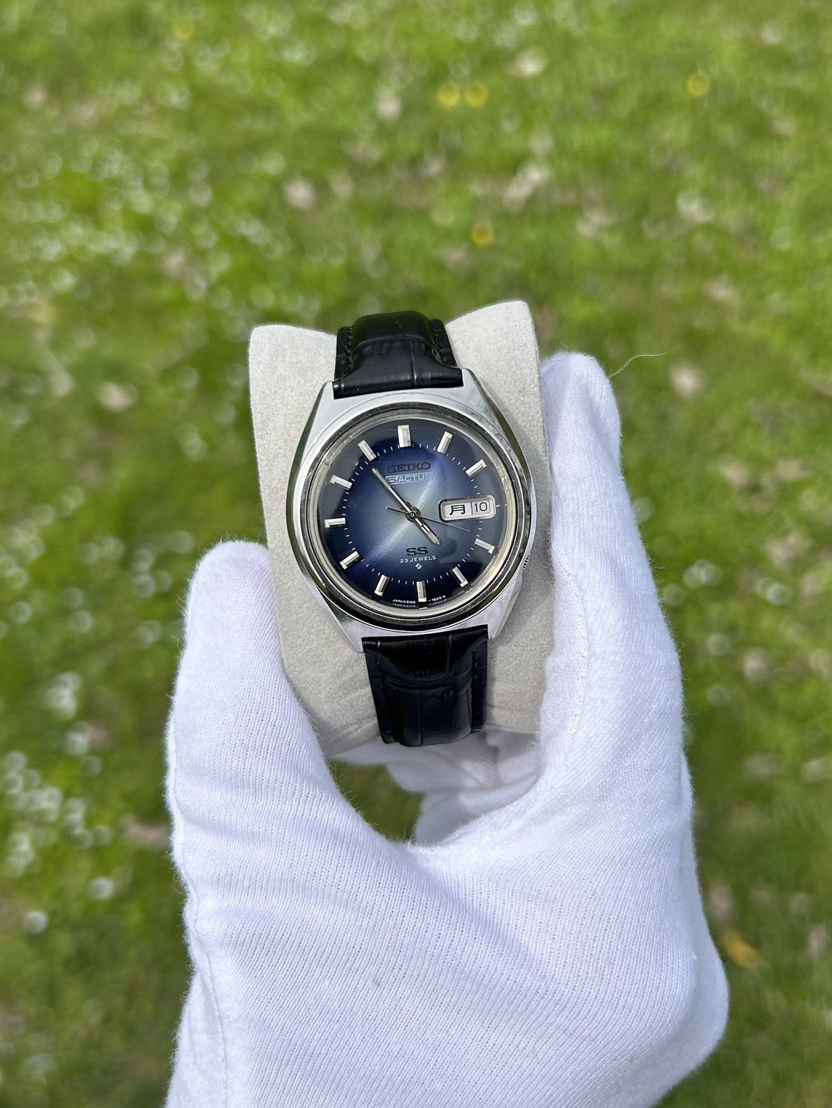 Vintage Seiko Actus Ss Automatic Watch Collectible 1970S in Blue, Men's