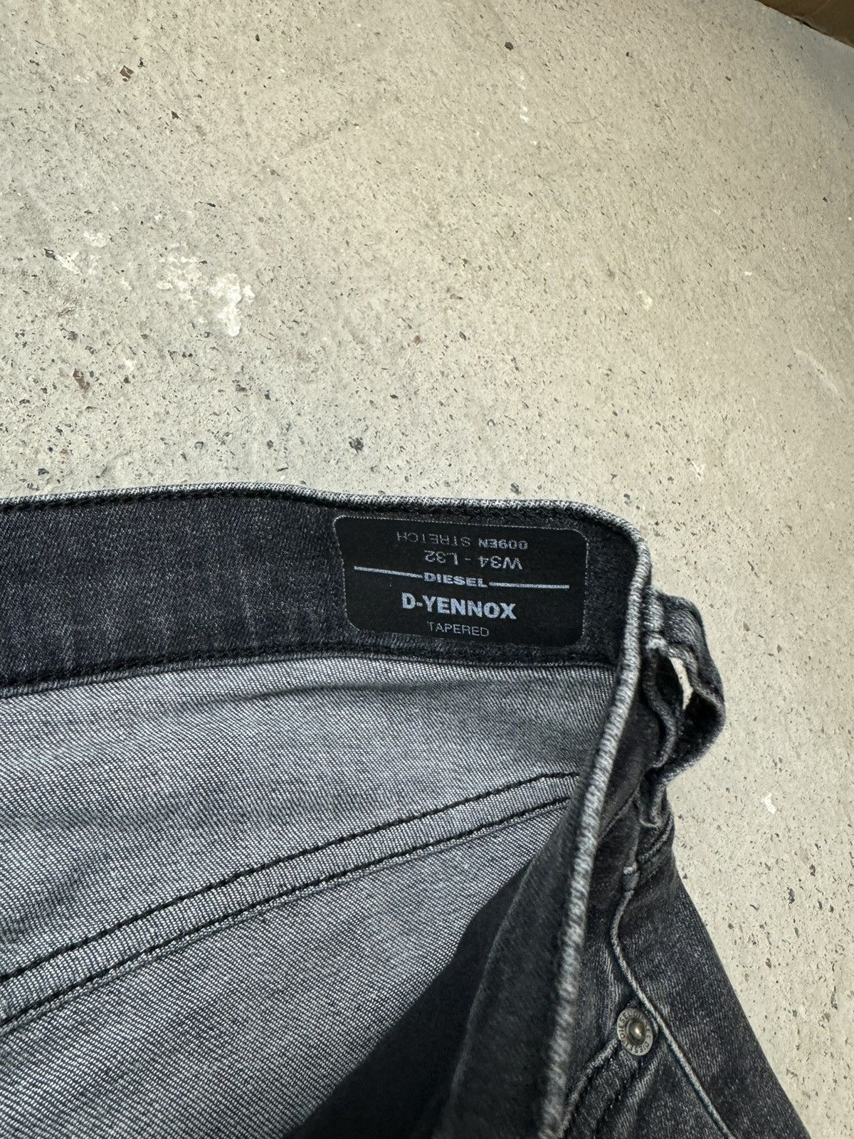 Diesel × Vintage Vintage Y2K Diesel Black Tag Logo Gray Denim Pants Size US 34 / EU 50 - 6 Thumbnail