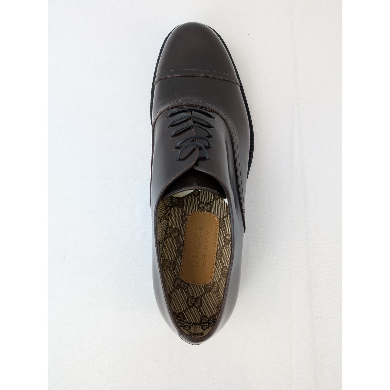Gucci o1rshd1 Davis Bull men's leather cap-toe oxford shoes Boots Size US 12.5 / EU 45-46 - 17 Thumbnail