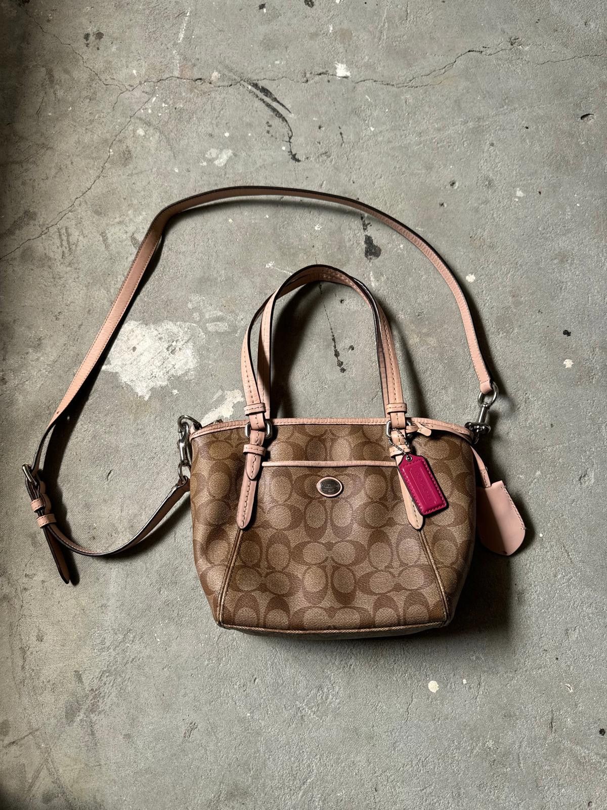 Coach Coach 2Way Signature Shoulder Bag Brown/Pink Size ONE SIZE - 1 Thumbnail