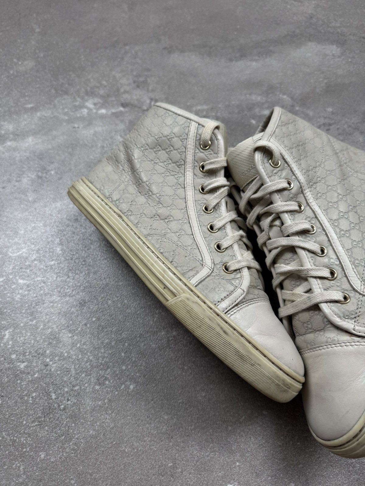 Gucci × Vintage Gucci hi top shoes sneakers monogram vintage old money Size US 6.5 / IT 36.5 - 3 Thumbnail