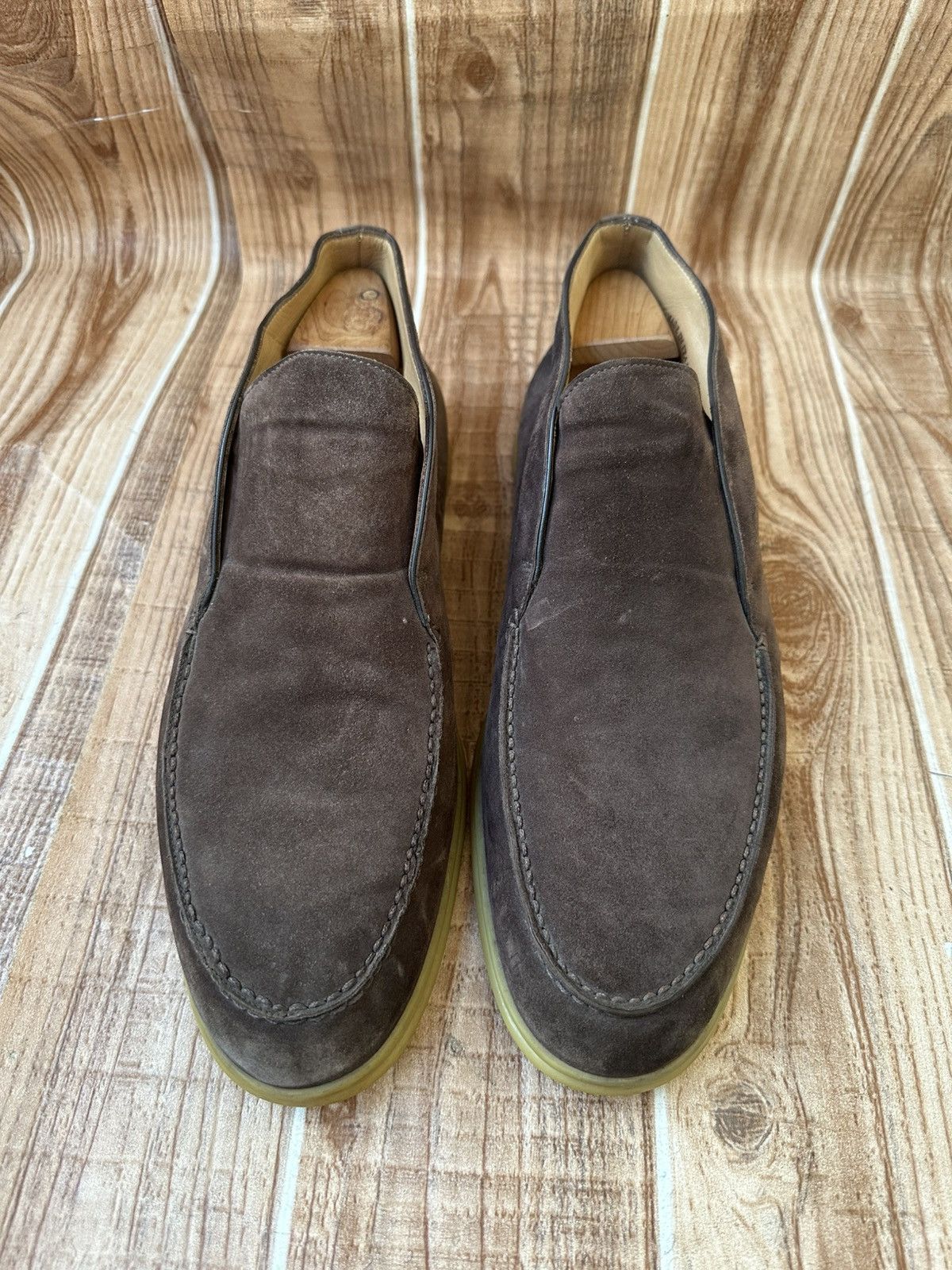 Loro Piana Loro Piana Dark Brown Open Walk Suede Loafers Size US 11 / EU 44 - 16 Thumbnail