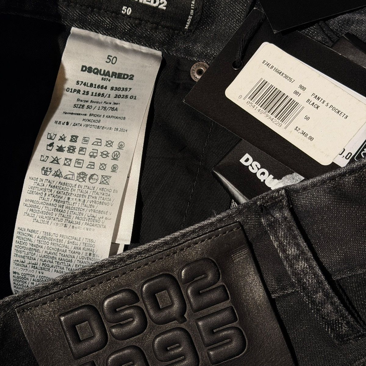 Dsquared2 $2,340 crystal embellished waxed denim Size US 32 / EU 48 - 3 Thumbnail