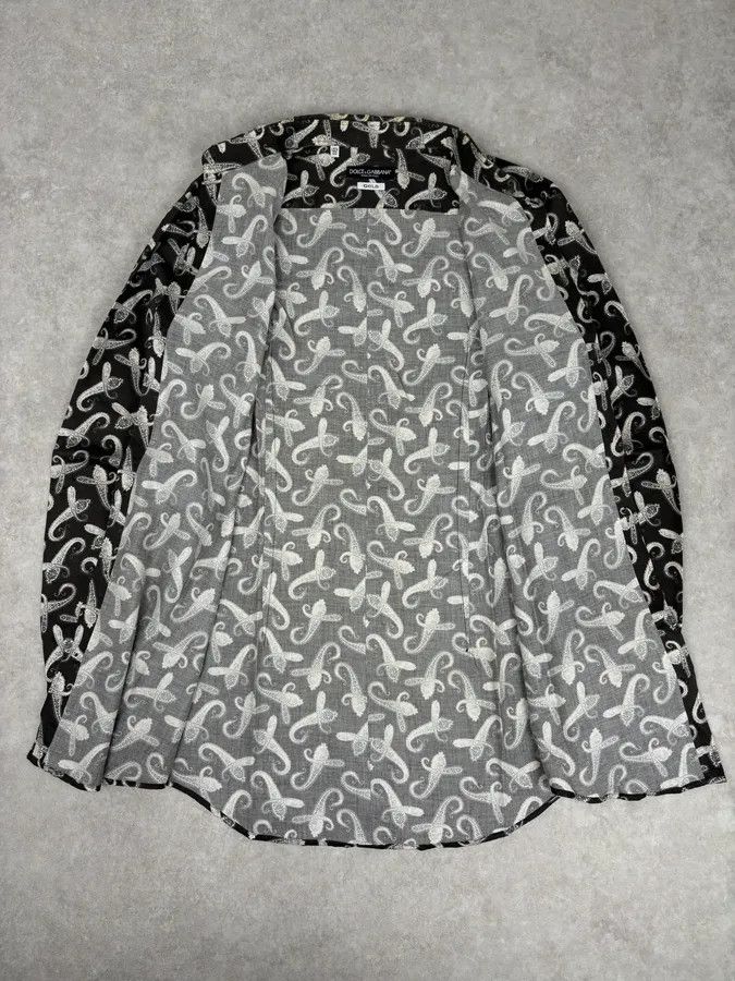 Dolce & Gabbana 2010s Dolce & Gabbana Brown Paisley Shirt Size US L / EU 52-54 / 3 - 7 Thumbnail