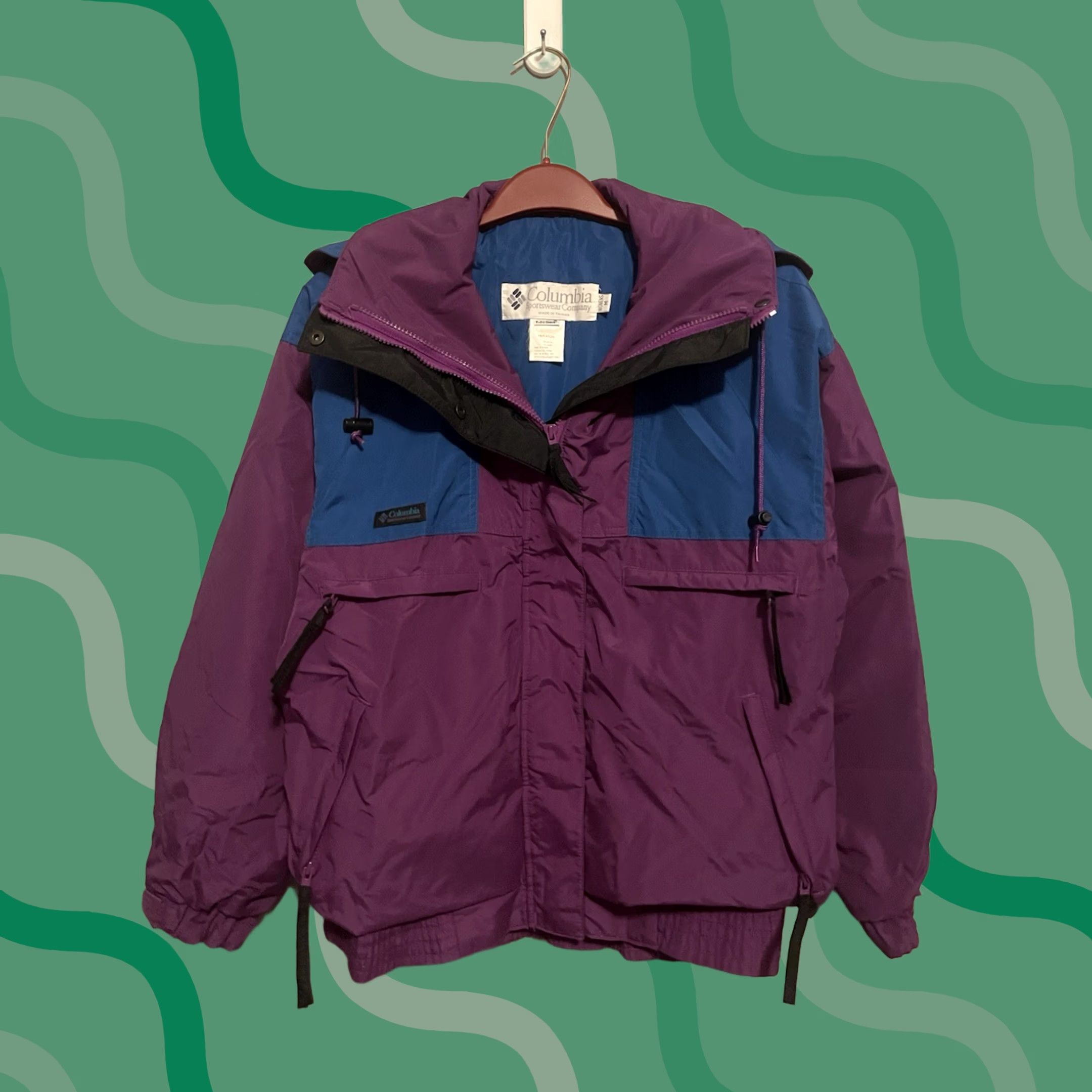 Vintage Columbia 3-in-1 Jacket Coat Women Pockets Purple Vamoose Blue 3-in-1 D373 Medium M waist? Size M / US 6-8 / IT 42-44 - 1 Thumbnail