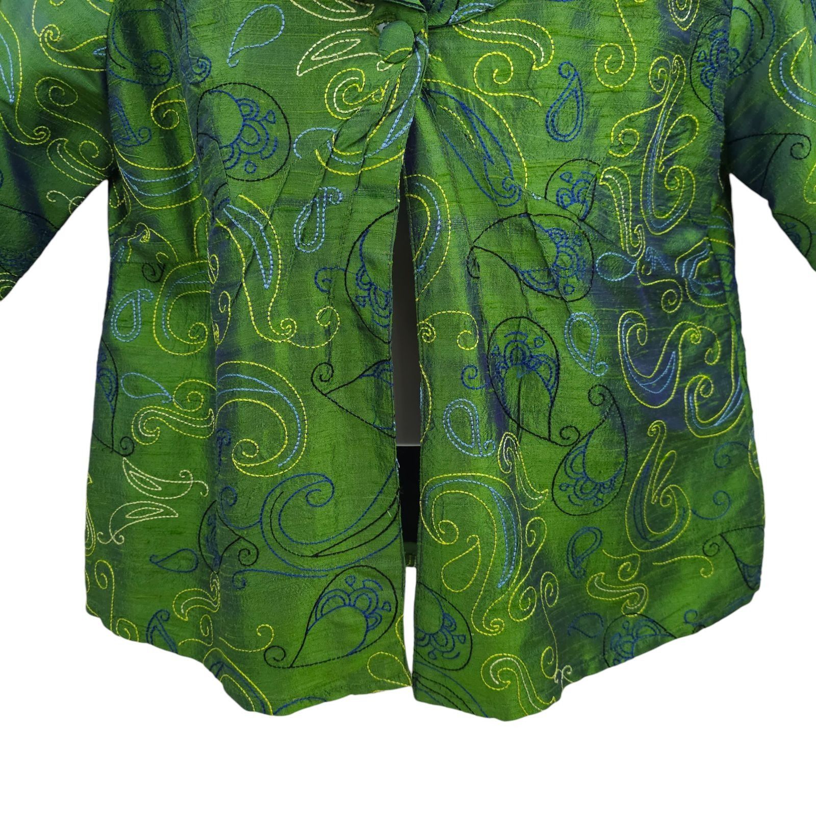 Other Bleu Bayou XL Paisley Silk Jacket Ruffle Lagenlook Fairycore Size XL / US 12-14 / IT 48-50 - 11 Thumbnail