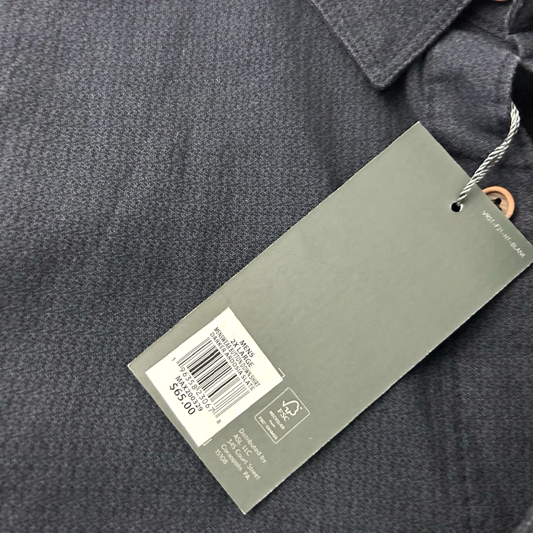 Vintage VRST Long Sleeve Button Front Shirt Men 2XL Ardosia Slate Darker Gray Vintage New? Size US XXL / EU 58 / 5 - 3 Thumbnail