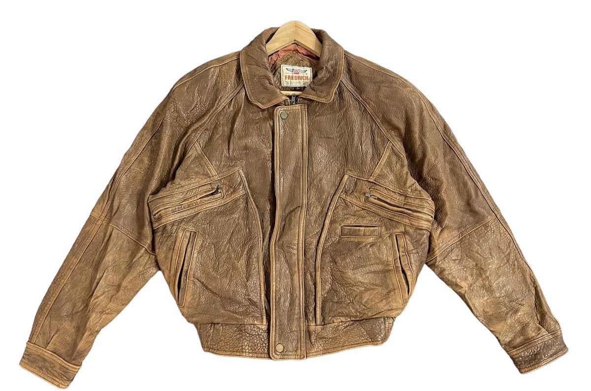 Vintage Vintage Friedrich Leather Bomber Jacket Size US L / EU 52-54 / 3 - 1 Thumbnail