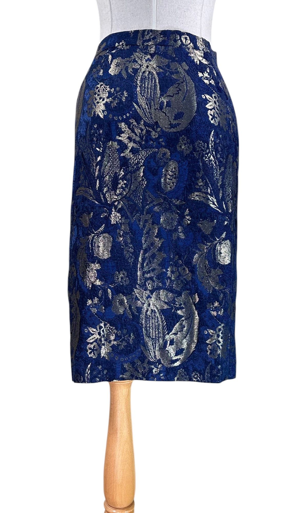 Escada Midi skirt blue gold Size 25" / US 0 / IT 36 - 3 Thumbnail