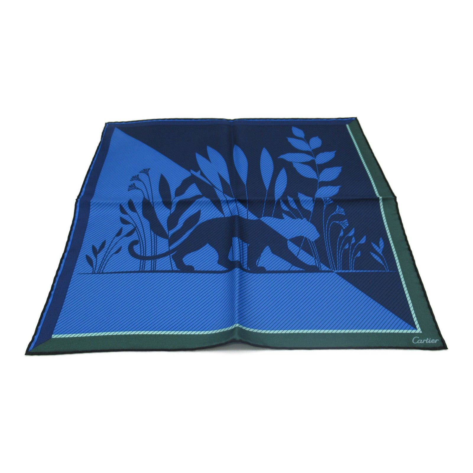 Cartier Cartier Mini Scarf Silk Navy Green Size ONE SIZE - 1 Thumbnail