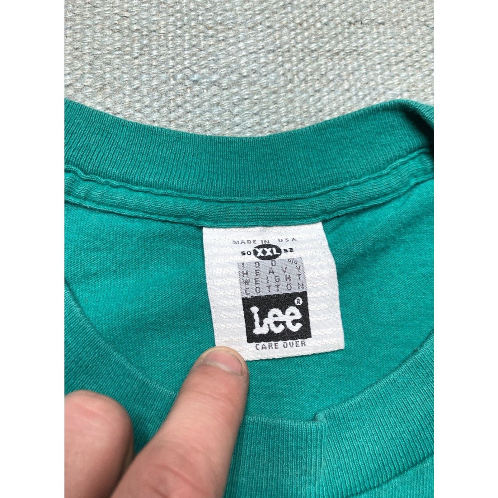 Lee VINTAGE 90s Lee T-Shirt Pocket Heavyweight Cotton USA Made XXL Blue/Teal Men's T-Shirt Size US XXL / EU 58 / 5 - 6 Thumbnail