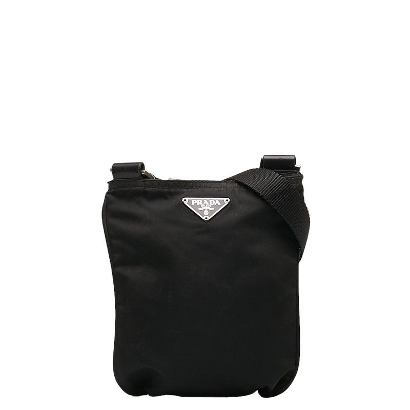 image of Prada Tessuto Flat Crossbody Bag in Black, Women's