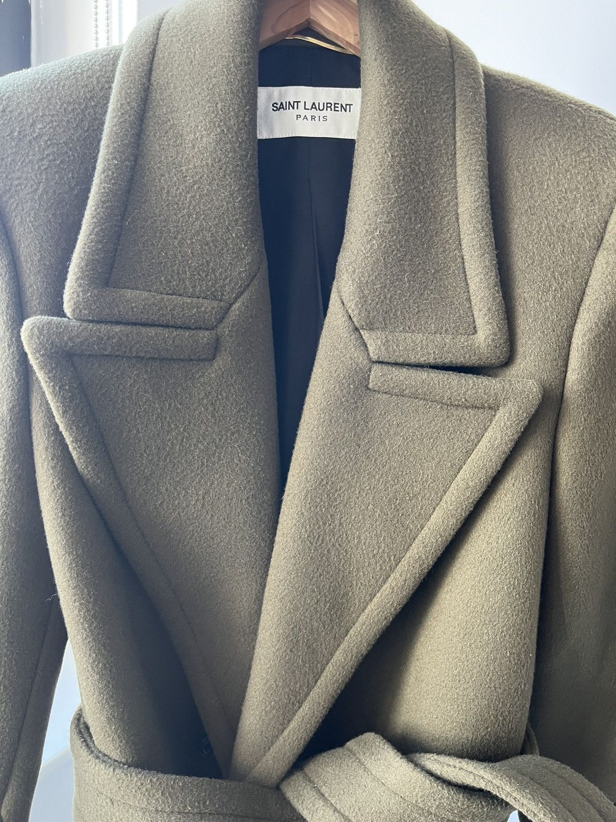 Saint Laurent Paris SAINT LAURENT Oversized Belted Double-Breasted Wool Coat Size S / US 4 / IT 40 - 5 Thumbnail
