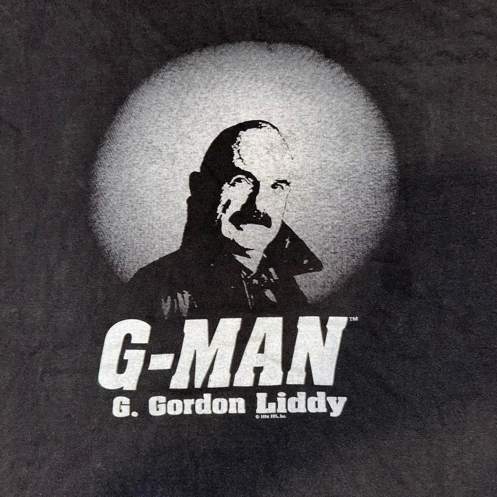 Vintage RARE 90s G MAN Gordon Liddy Watergate Political Tee 2XL Size US XXL / EU 58 / 5 - 2 Thumbnail