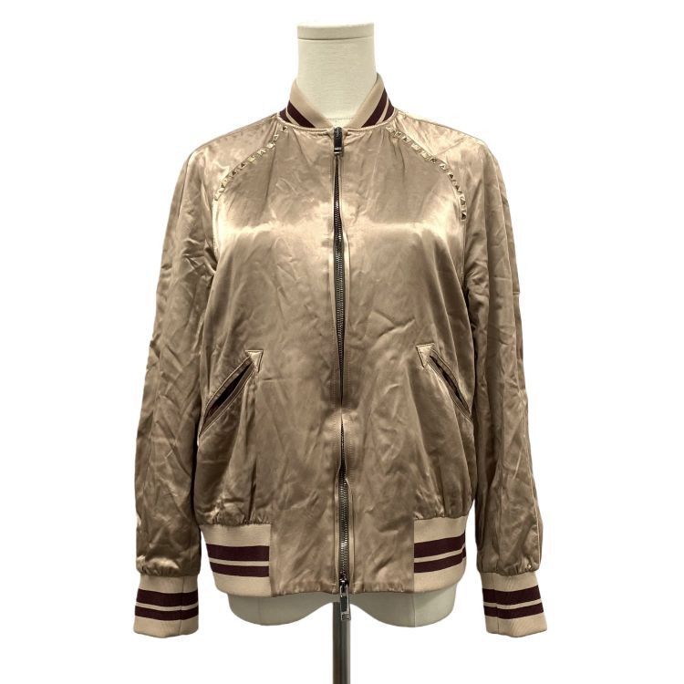 Valentino Valentino Rockstud Satin Bomber Jacket Size 42 Size M / US 6-8 / IT 42-44 - 1 Thumbnail