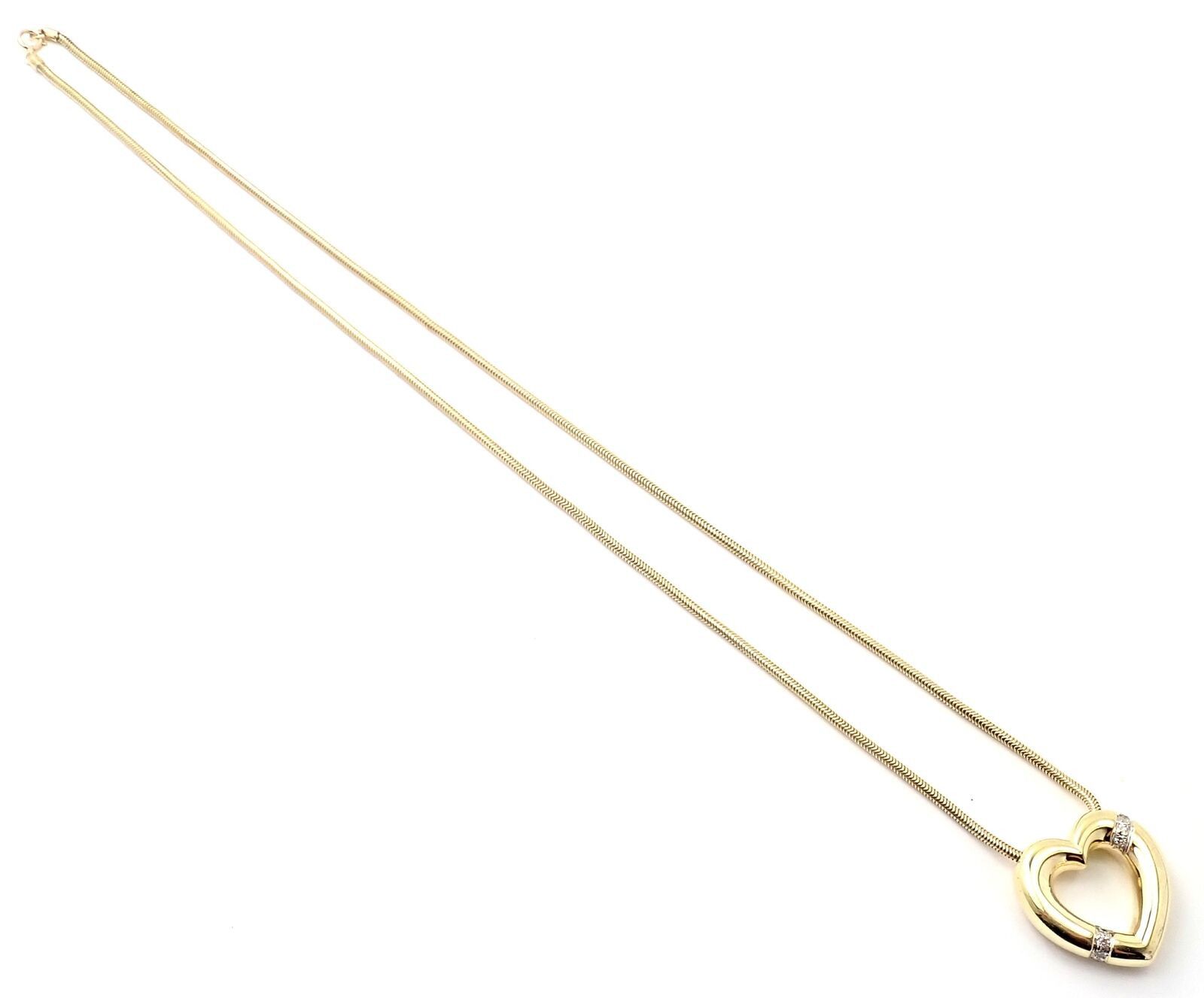 Picasso 18k Yellow Gold Diamond Heart Pendant Necklace