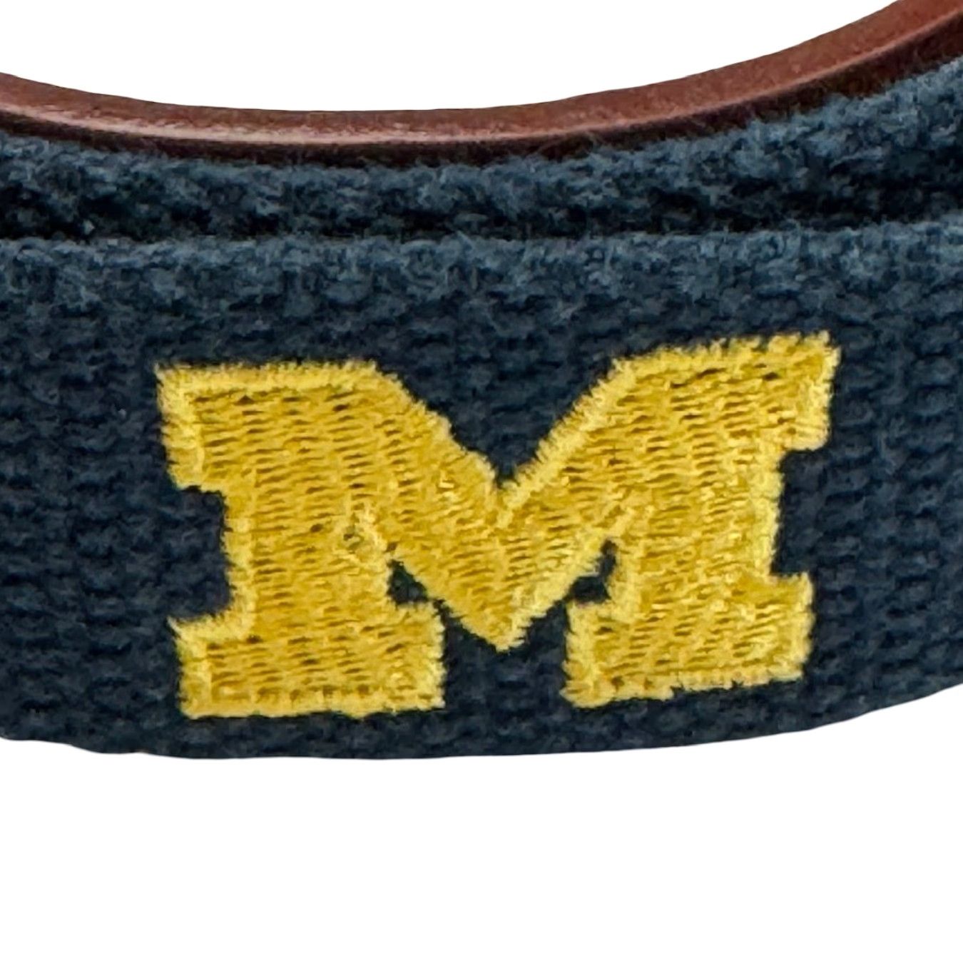 Vintage University of Michigan Mens Belt Blue 38 Logo Embroidered Woven Fabric Braided/Vintage: No Size 38 - 2 Thumbnail