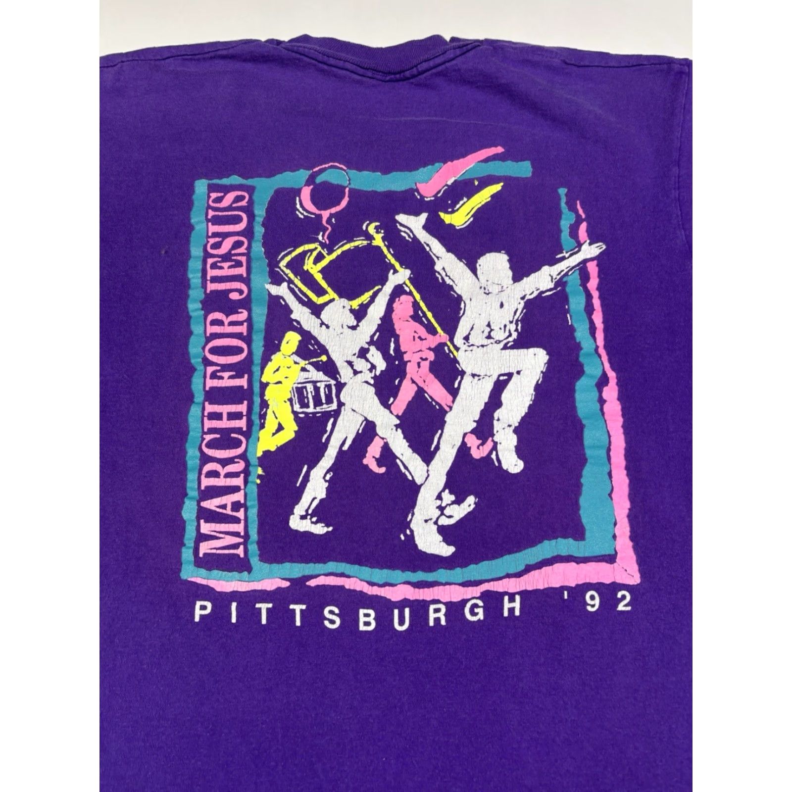 Anvil VINTAGE Anvil Shirt Men's L Purple 90s Religion God Event Church 90s American Size US L / EU 52-54 / 3 - 3 Thumbnail