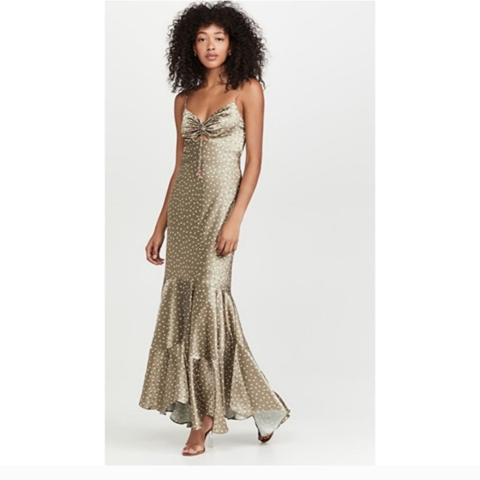Significant Other NWT Significant Other Sofia Satin Polka Dot Maxi Dress Size L / US 10 / IT 46 - 1 Thumbnail