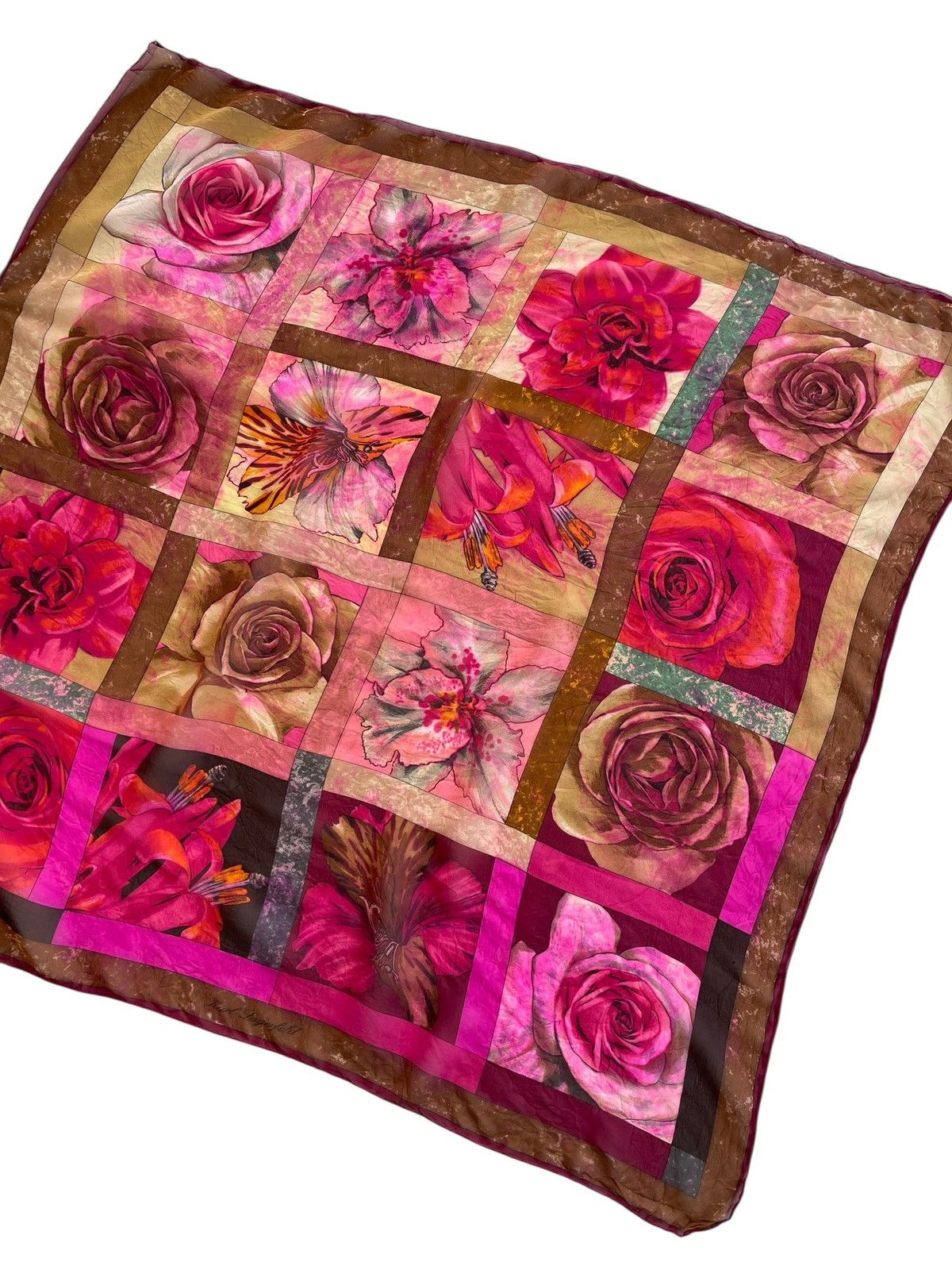 Karl Lagerfeld Karl Lagerfeld Flower Silk Scarves Size ONE SIZE - 5 Thumbnail