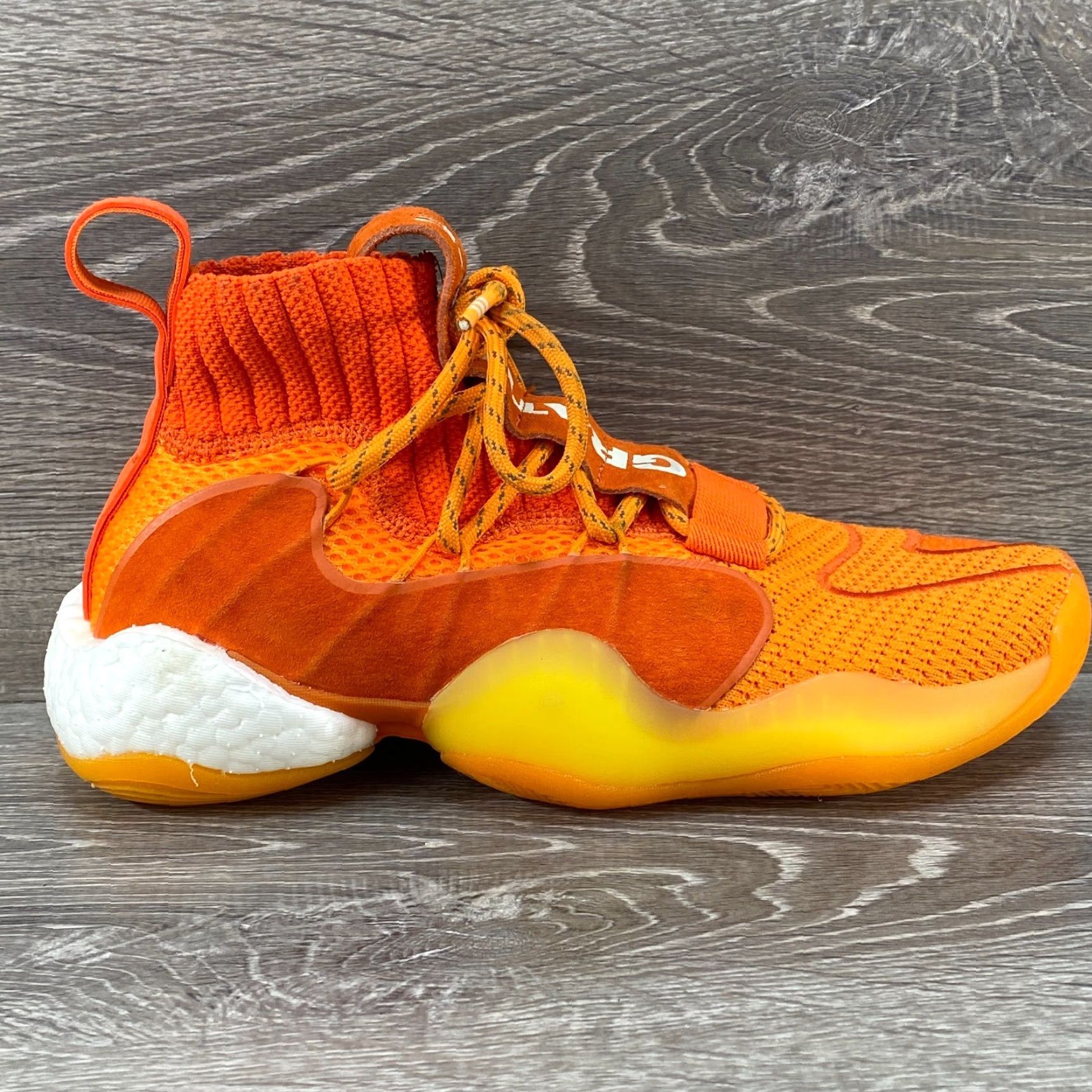 Adidas Adidas Crazy BYW X EG7728 Orange Basketball Men’s Size 6 - Pharrell Williams x Adidas EG7728 Sneakers Mid Top Suede Rubber Size US 6 / EU 39 - 2 Thumbnail
