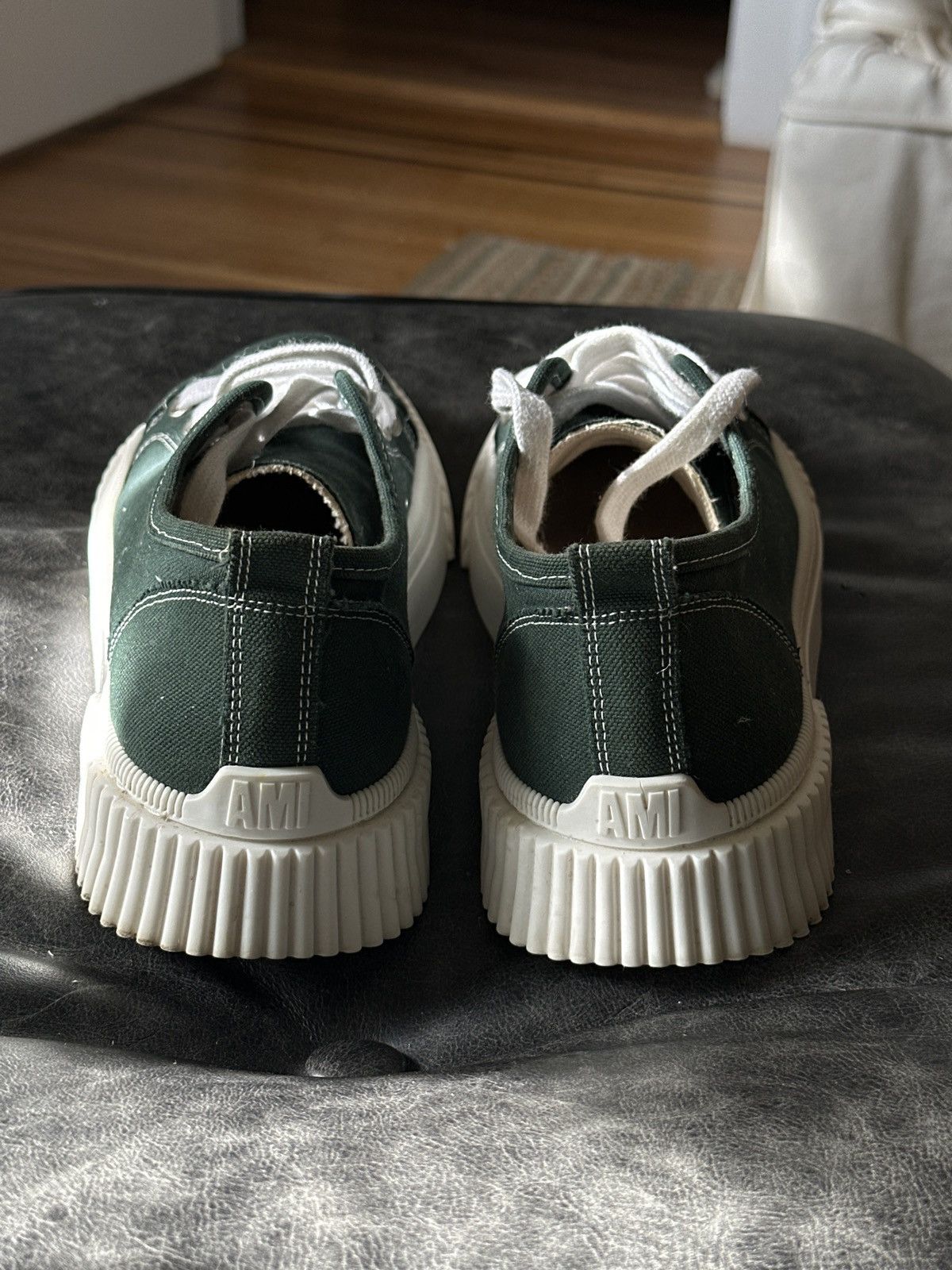 AMI AMI Paris Low Top Sneakers – Green Canvas Size US 11 / EU 44 - 4 Thumbnail