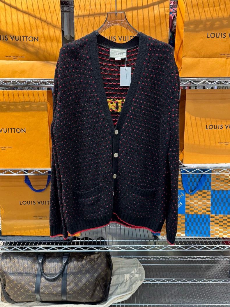 Gucci Gucci Lamb pattern wool knitted cardigan coat Size US XXL / EU 58 / 5 - 1 Thumbnail