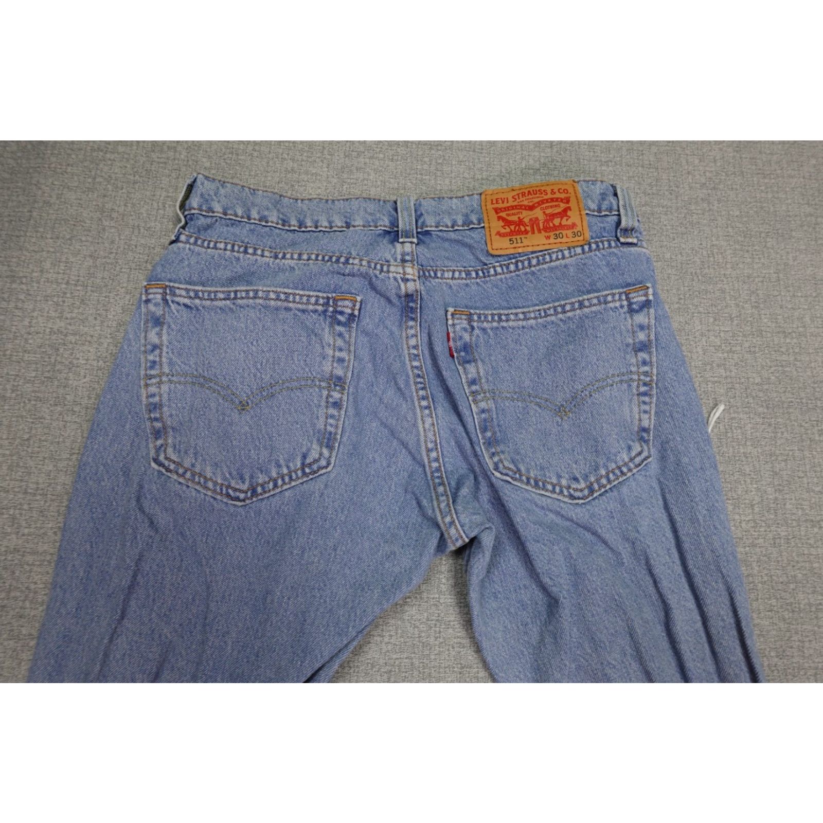 Levi's Levi's 511 Jeans Men's 30x30 Blue Slim Fit Light Wash denim Zip 5-Pocket USA Model Levi's 500 Series Slimming Crew Mens Size US 30 / EU 46 - 7 Thumbnail