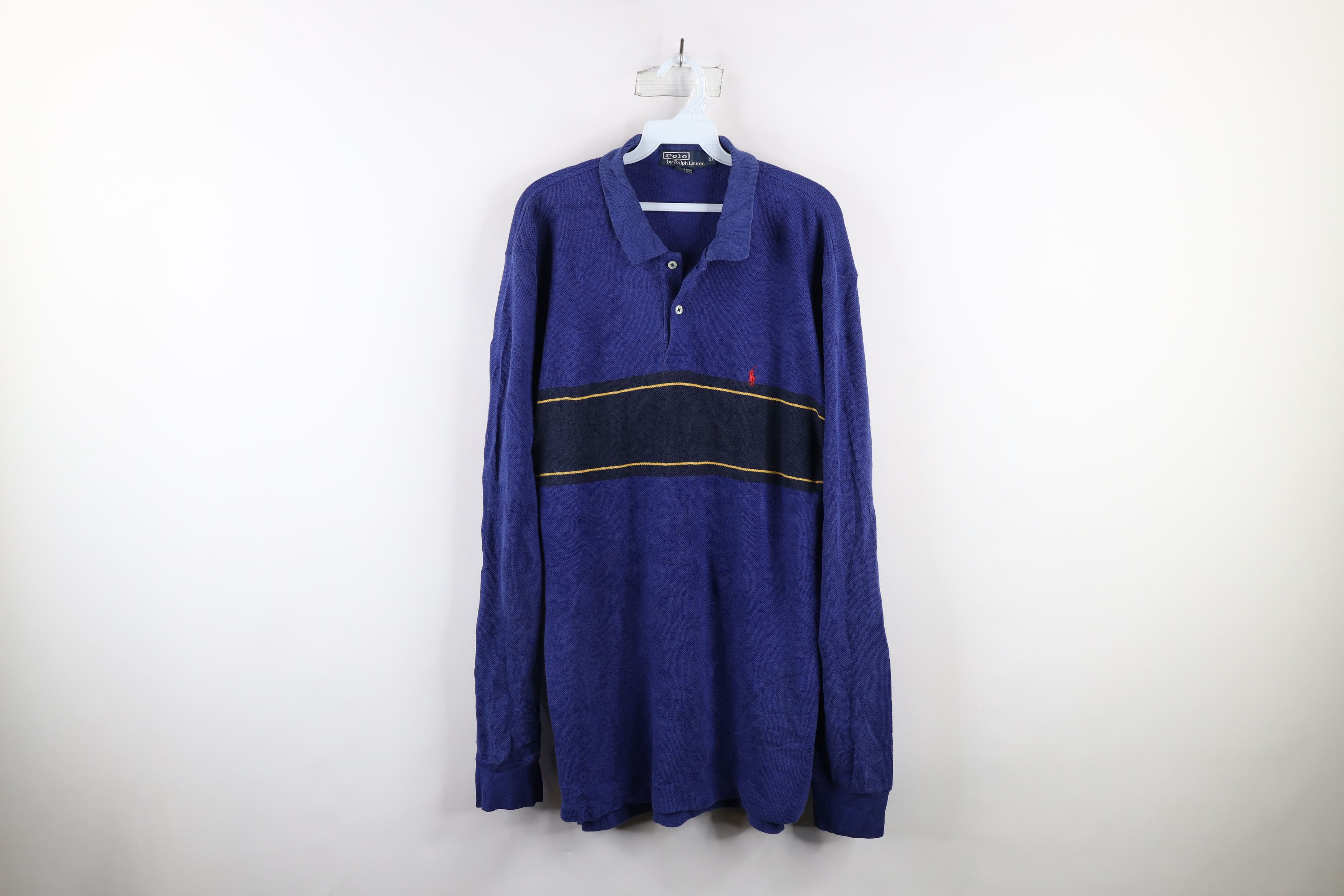 Ralph Lauren Vintage 90s Ralph Lauren Block Thermal Waffle Knit Polo Size US XL / EU 56 / 4 - 1 Thumbnail