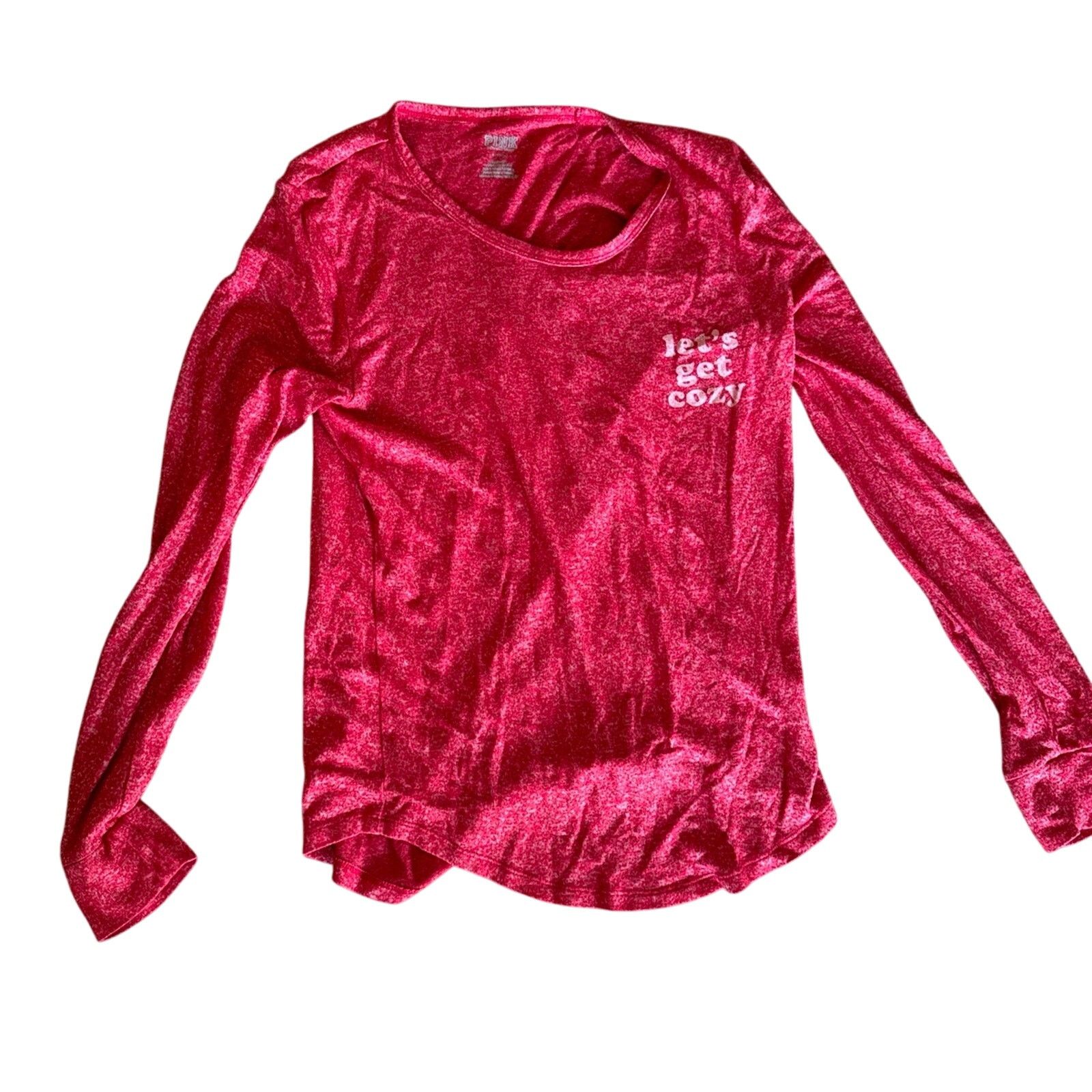 Pink VS Pink Let’s Get Cozy Pajama Top Sz M Size ONE SIZE - 1 Thumbnail