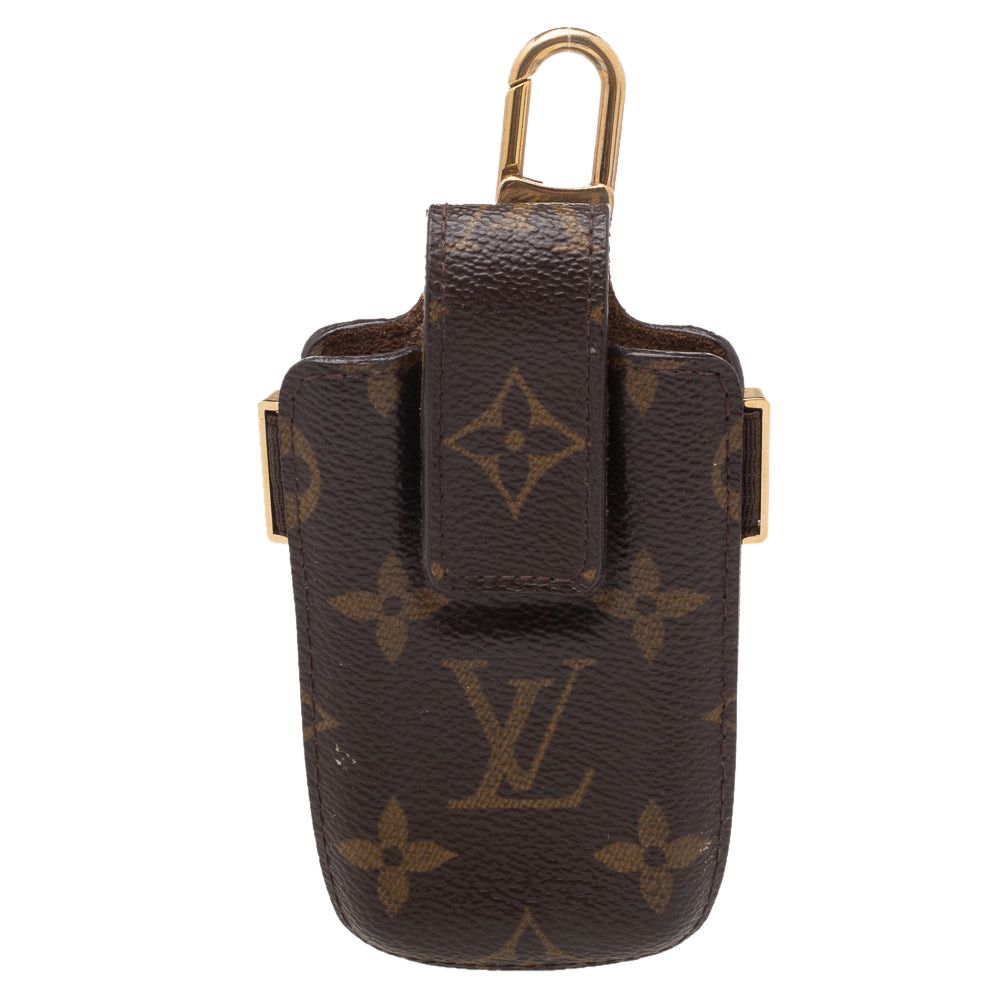 image of Louis Vuitton Monogram Canvas Phone Case in Black, Women's