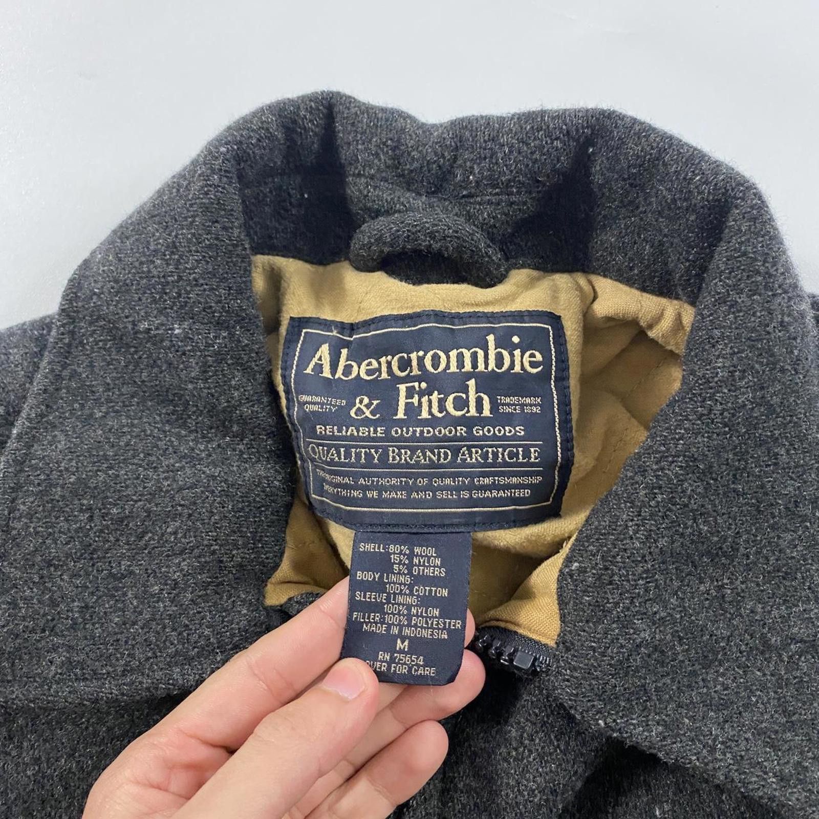 Abercrombie & Fitch Abercrombie & Fitch Grey Wool Jacket Size US L / EU 52-54 / 3 - 3 Thumbnail