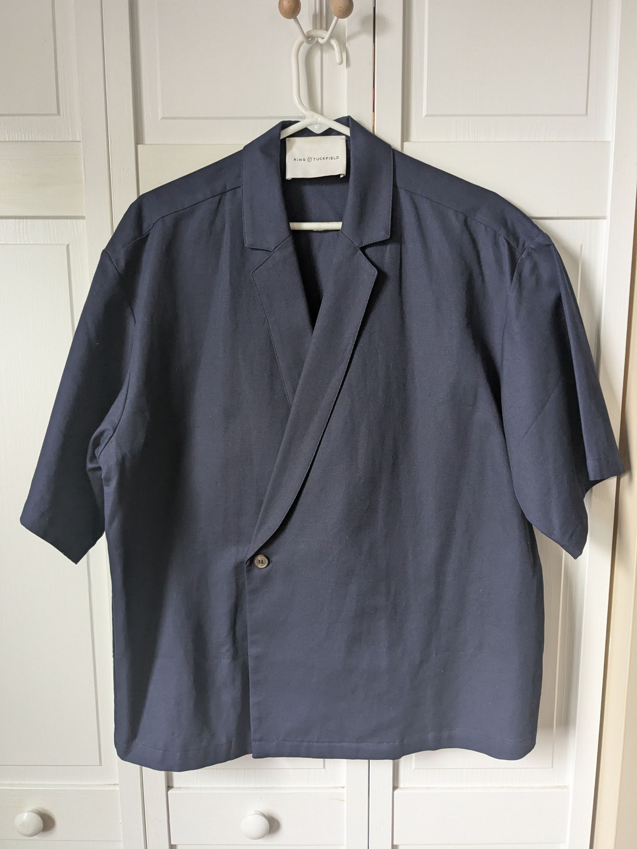 King & Tuckfield Navy Notched Shirt Size US M / EU 48-50 / 2 - 1 Thumbnail