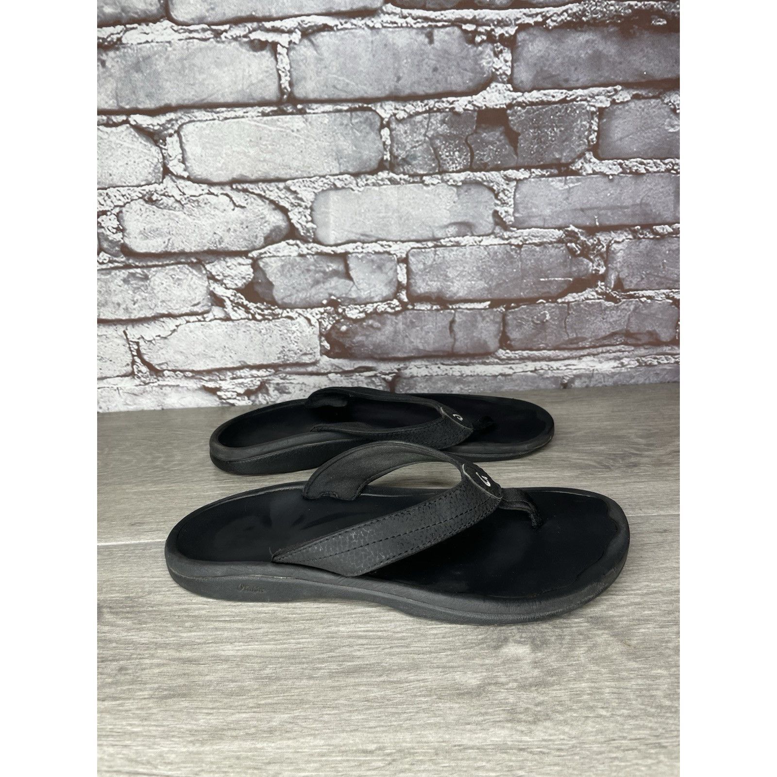 Olukai Olukai Ohana Black Synthetic Flip Flop Thong Beach Sandals W Size US 8 / IT 38 - 1 Thumbnail