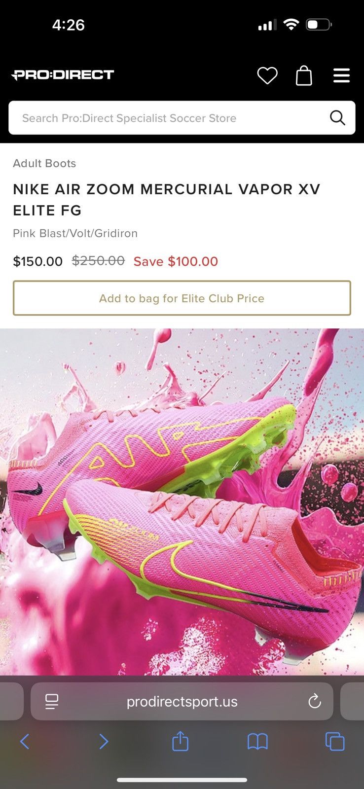 Nike Zoom Vapor 15 Elite FG Size US 4 / IT 34 - 7 Thumbnail