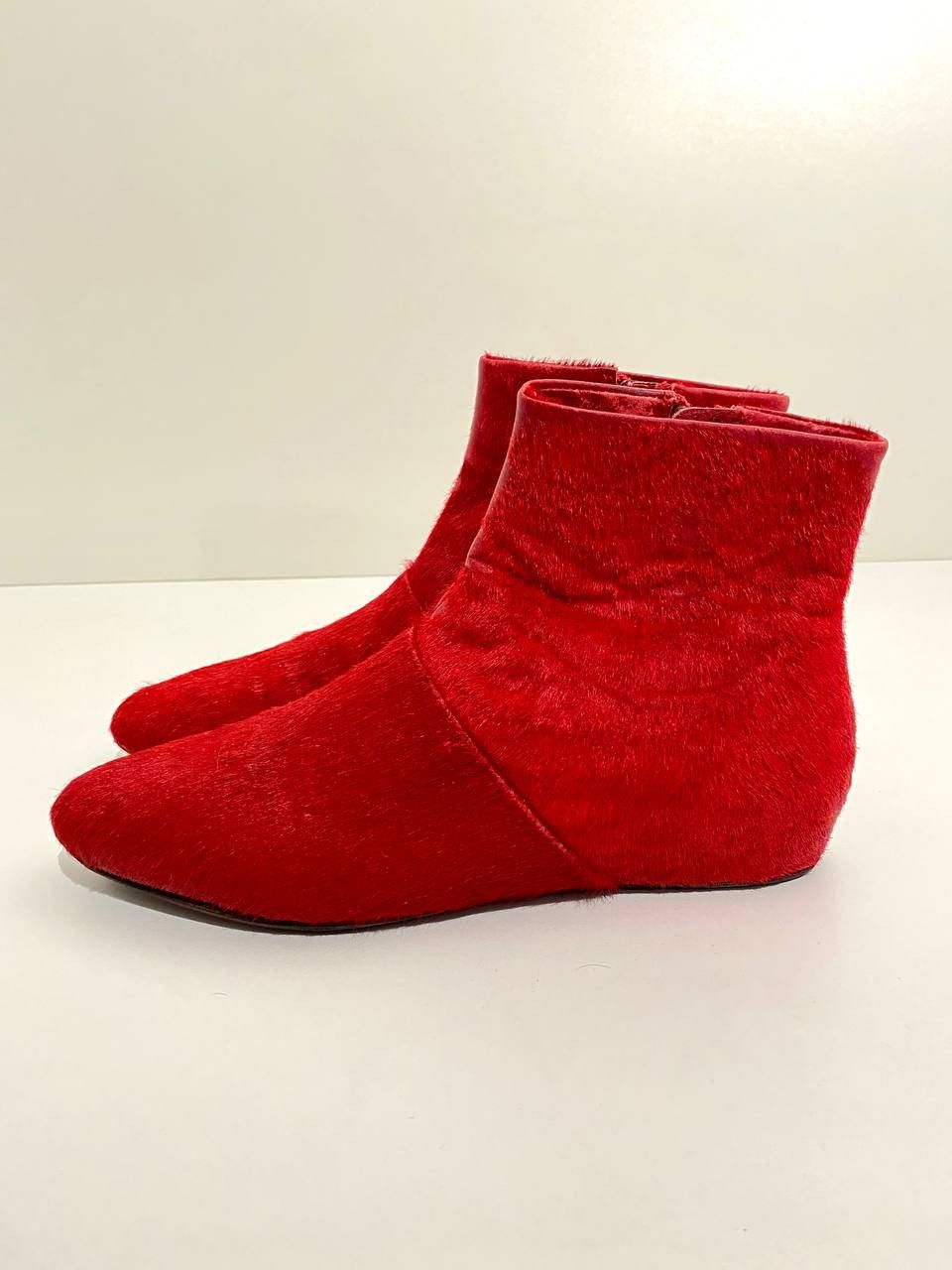 Chloe Chloe Red Pony Hair Ankle Zip Boots Vintage Y2K Size US 8 / IT 38 - 5 Thumbnail