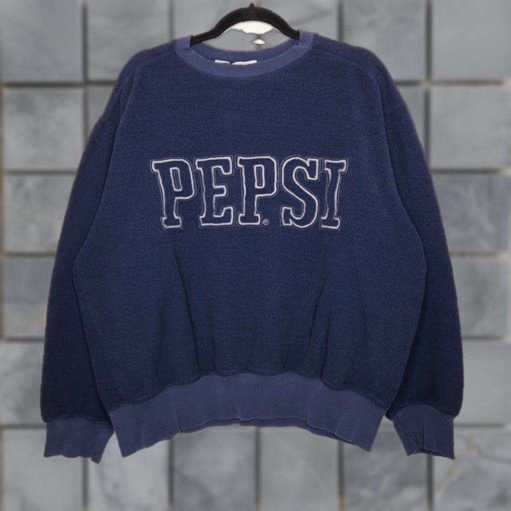 Vintage VINTAGE Pepsi Sweatshirt Fleece Spellout Crewneck Blue 90s Unisex Adults L Mens Women? Size US L / EU 52-54 / 3 - 1 Thumbnail