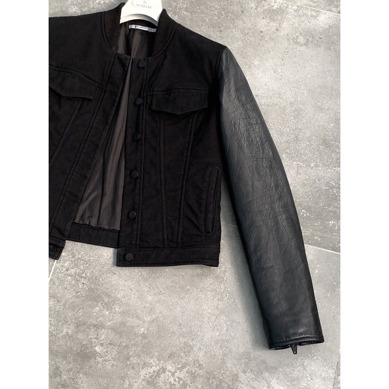 Designer × Japanese Brand × T by Alexander Wang Women ALEXANDER WANG LEATHER Insulated Bomber Jacket L UK 14 Size L / US 10 / IT 46 - 4 Thumbnail