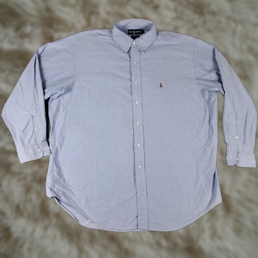 Ralph Lauren Ralph Lauren Dress Shirt Mens Size 17 Blue Long Sleeve Button-Down Regular Fit Size 46R - 1 Thumbnail