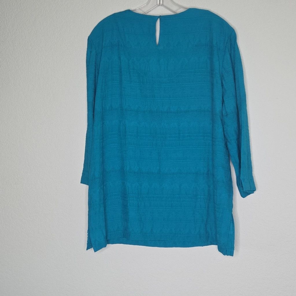 Alfred Dunhill Alfred Dunner Teal Embroidered Tunic M Size M / US 6-8 / IT 42-44 - 4 Thumbnail
