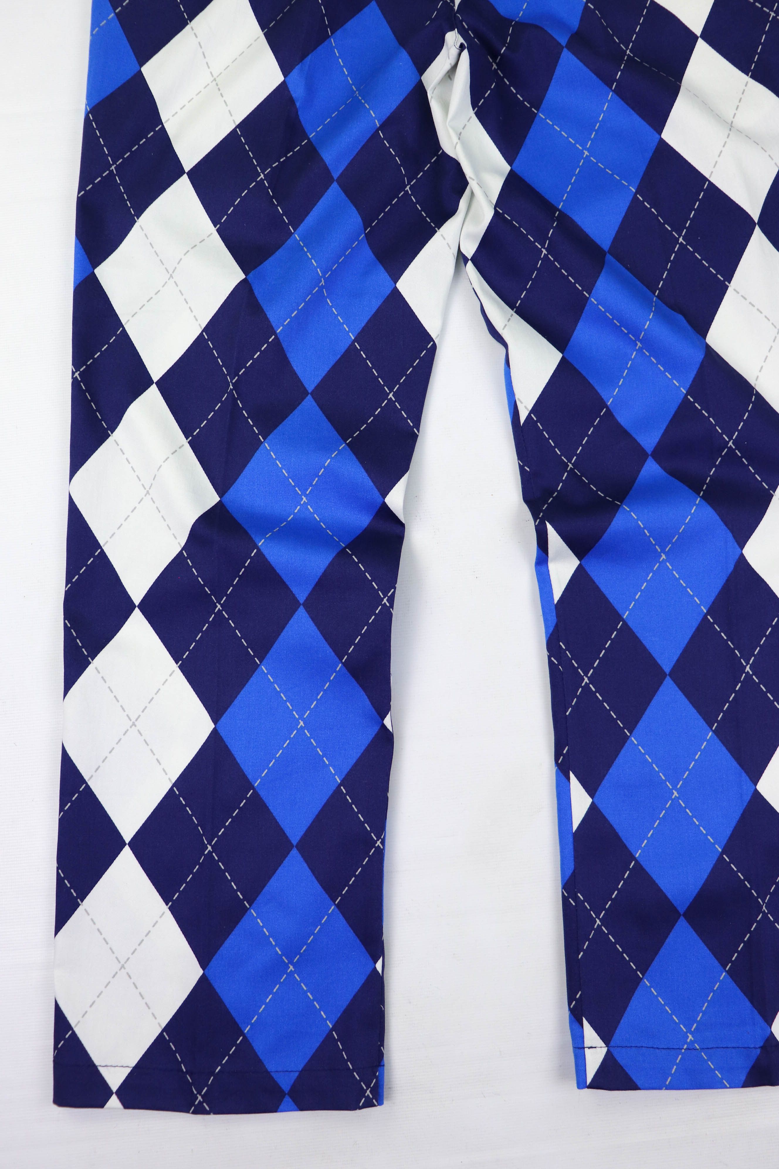 Other NWT Slazenger Funky Golf Navy Royal Checkered Trousers Pants Size US 34 / EU 50 - 6 Thumbnail