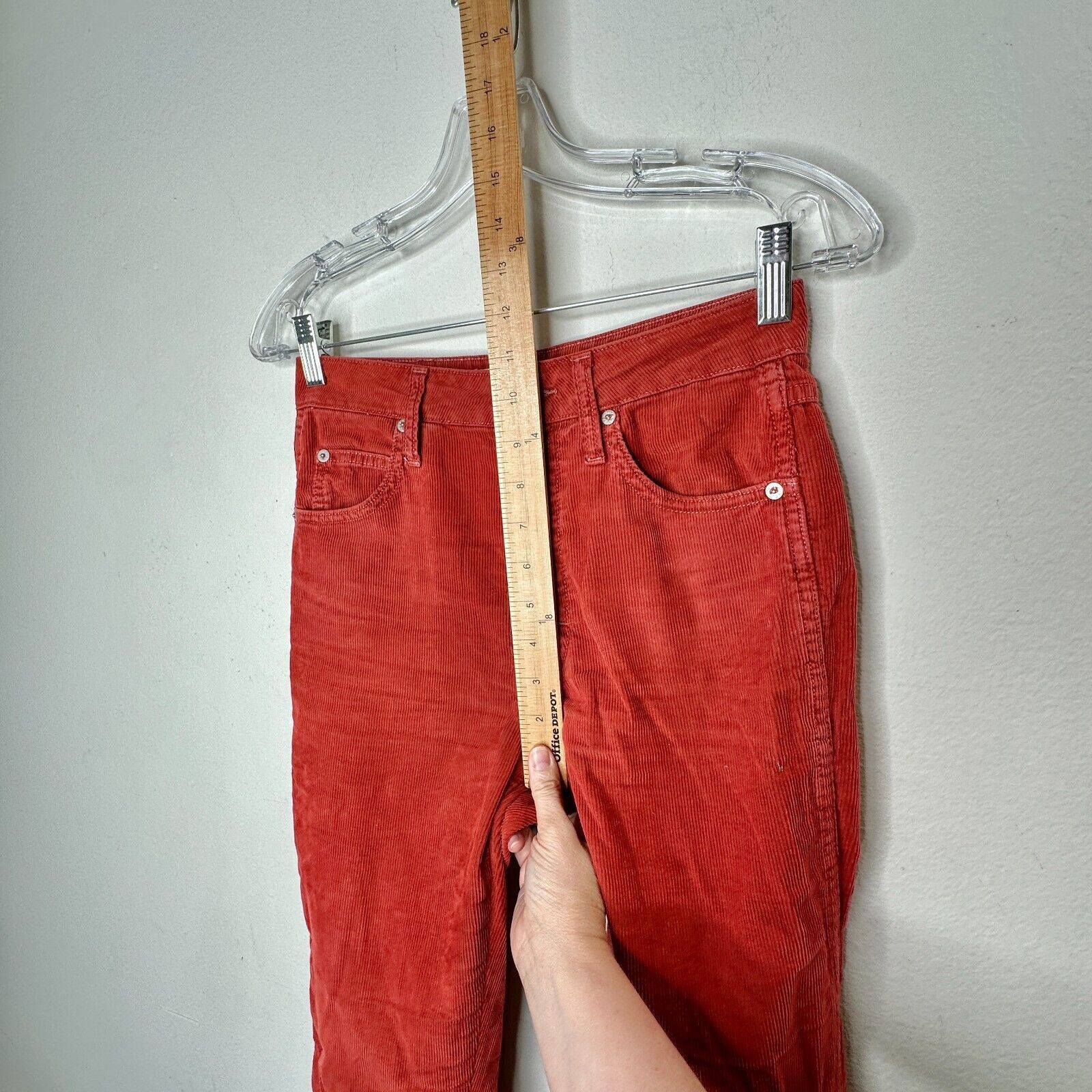 Other AMO The Chloe Rust Corduroy Straight Leg Crop Pant 26 Size 26" / US 2 / IT 38 - 11 Thumbnail