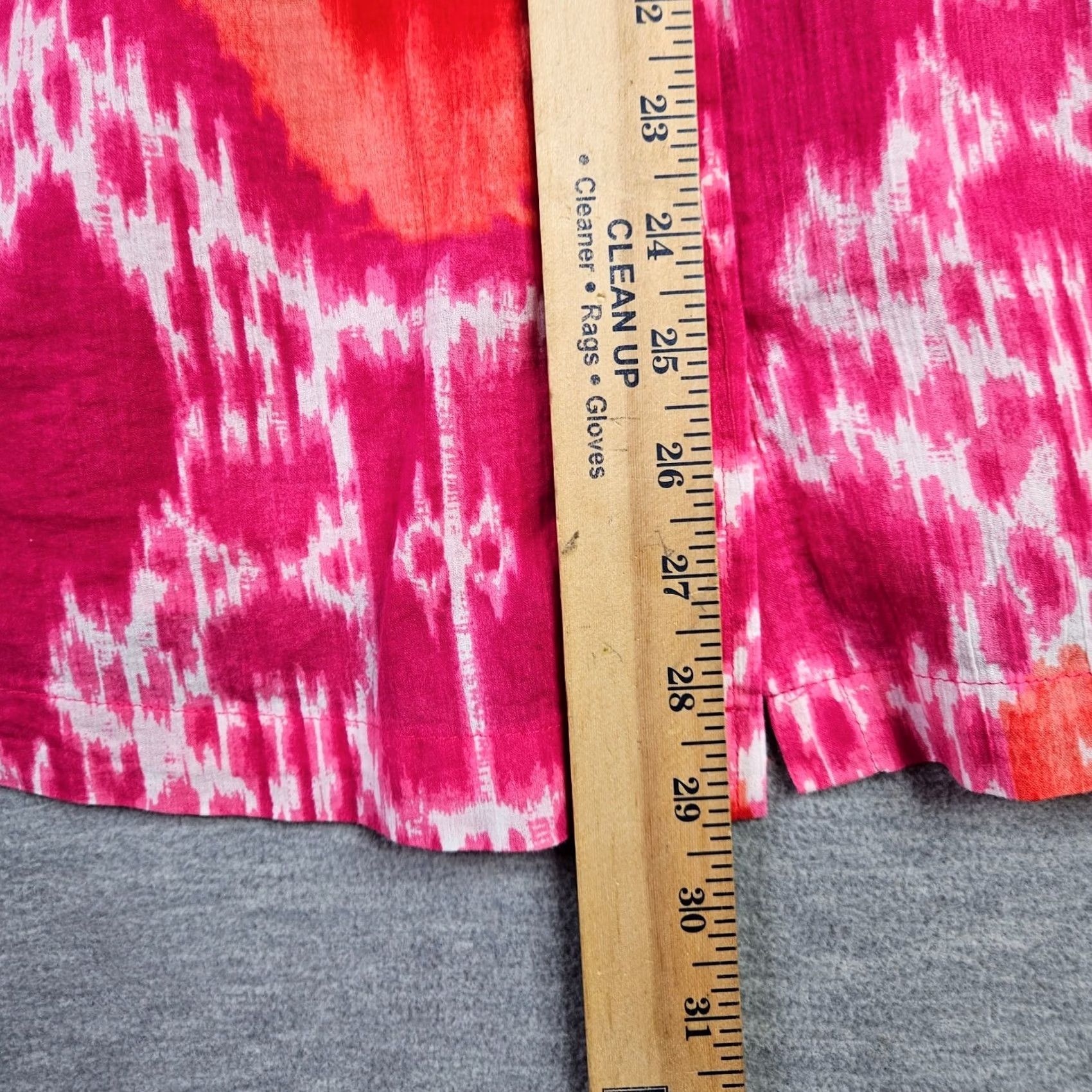 Jones New York Jones New York Woman Shirt 2X Orange Ikat Print Button Front V-Neck Long Sleeve Regular Fit Womens Modern Casual Blouse Size XXL / US 16-18 / IT 52-54 - 4 Thumbnail